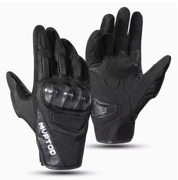 Carbon Leather Motorcycle Gloves (One Pair)