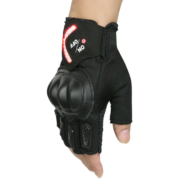 Outdoor Sports Half-Finger Gloves with Indicator Lights