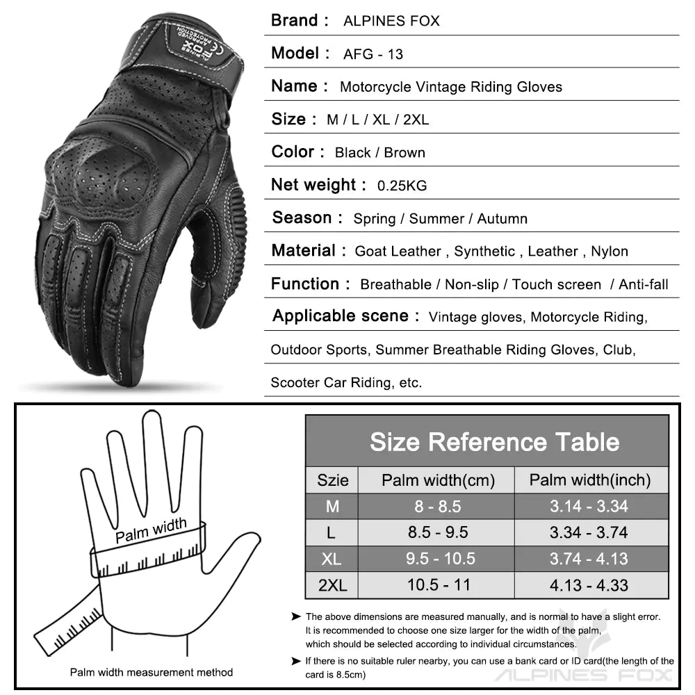 Men's Summer Breathable Touchscreen Leather Riding Gloves