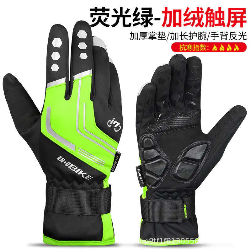 INBIKE Winter Cycling Gloves for Men - Touchscreen Full Finger