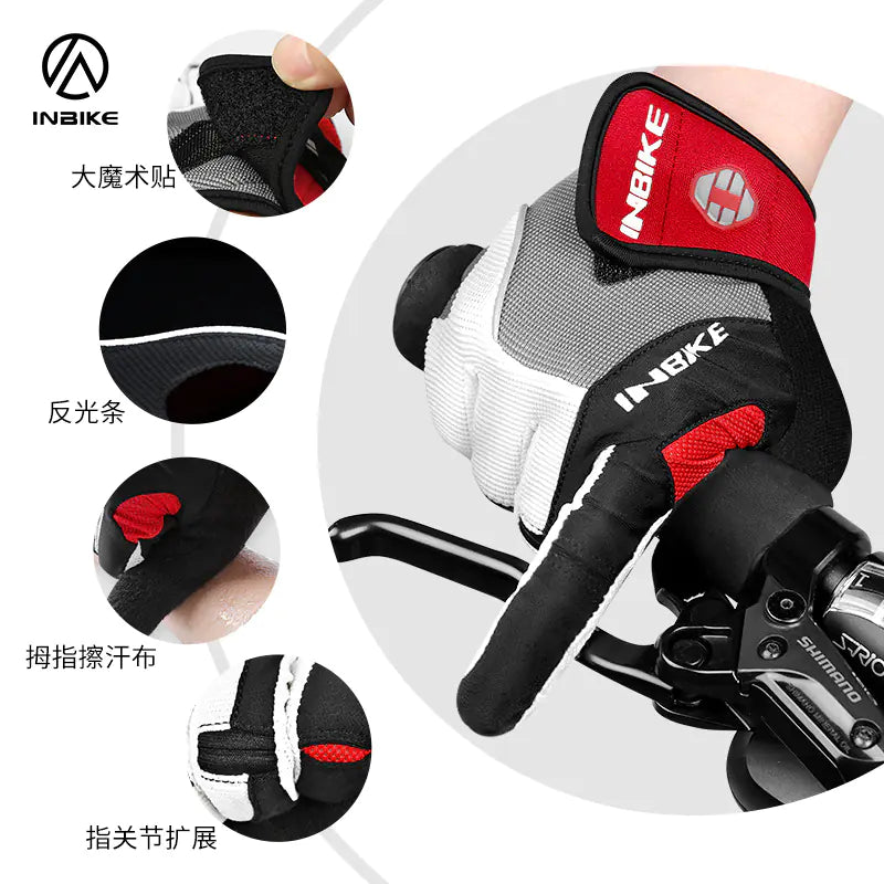 INBIKE Full Finger Cycling Gloves with Touchscreen Grip