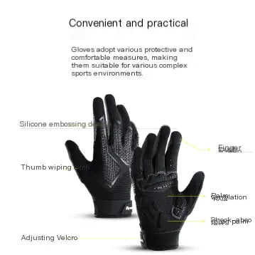 Cycling Gloves, Windproof Waterproof Full-Finger Gloves