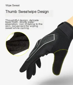 Cycling Gloves, Windproof Waterproof Full-Finger Gloves