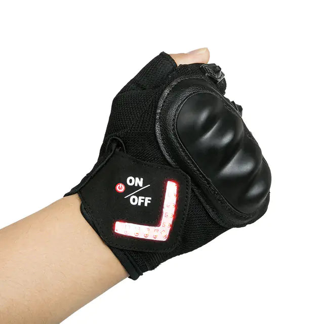 Outdoor Sports Half-Finger Gloves with Indicator Lights