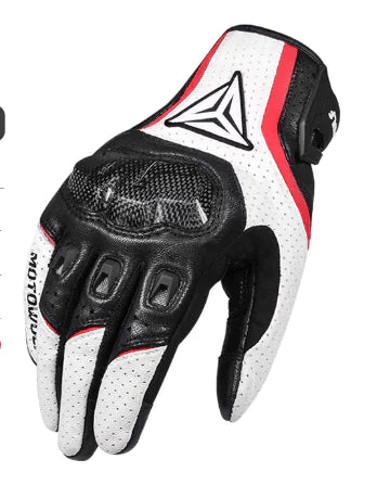 Breathable Motorcycle Racing Leather Gloves (One Pair)