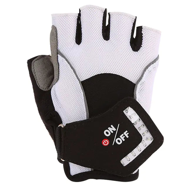 Outdoor Sports Half-Finger Gloves with Indicator Lights