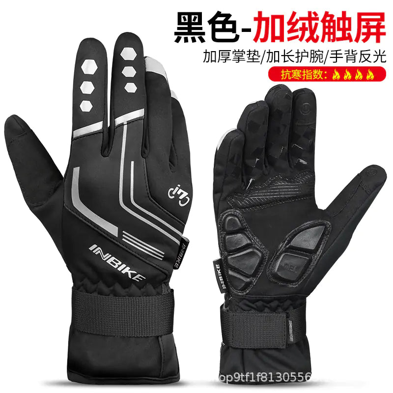 INBIKE Winter Cycling Gloves for Men - Touchscreen Full Finger