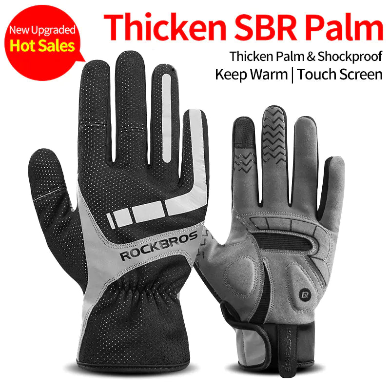 Rock Brothers Winter Cycling Gloves - Waterproof & Warm