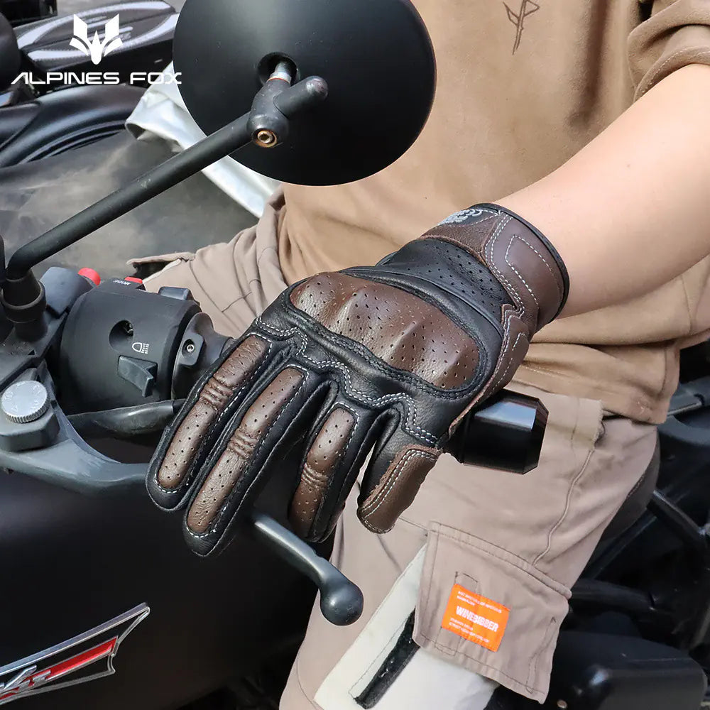 Men's Summer Breathable Touchscreen Leather Riding Gloves