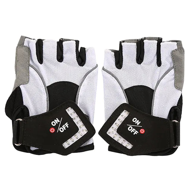 Outdoor Sports Half-Finger Gloves with Indicator Lights
