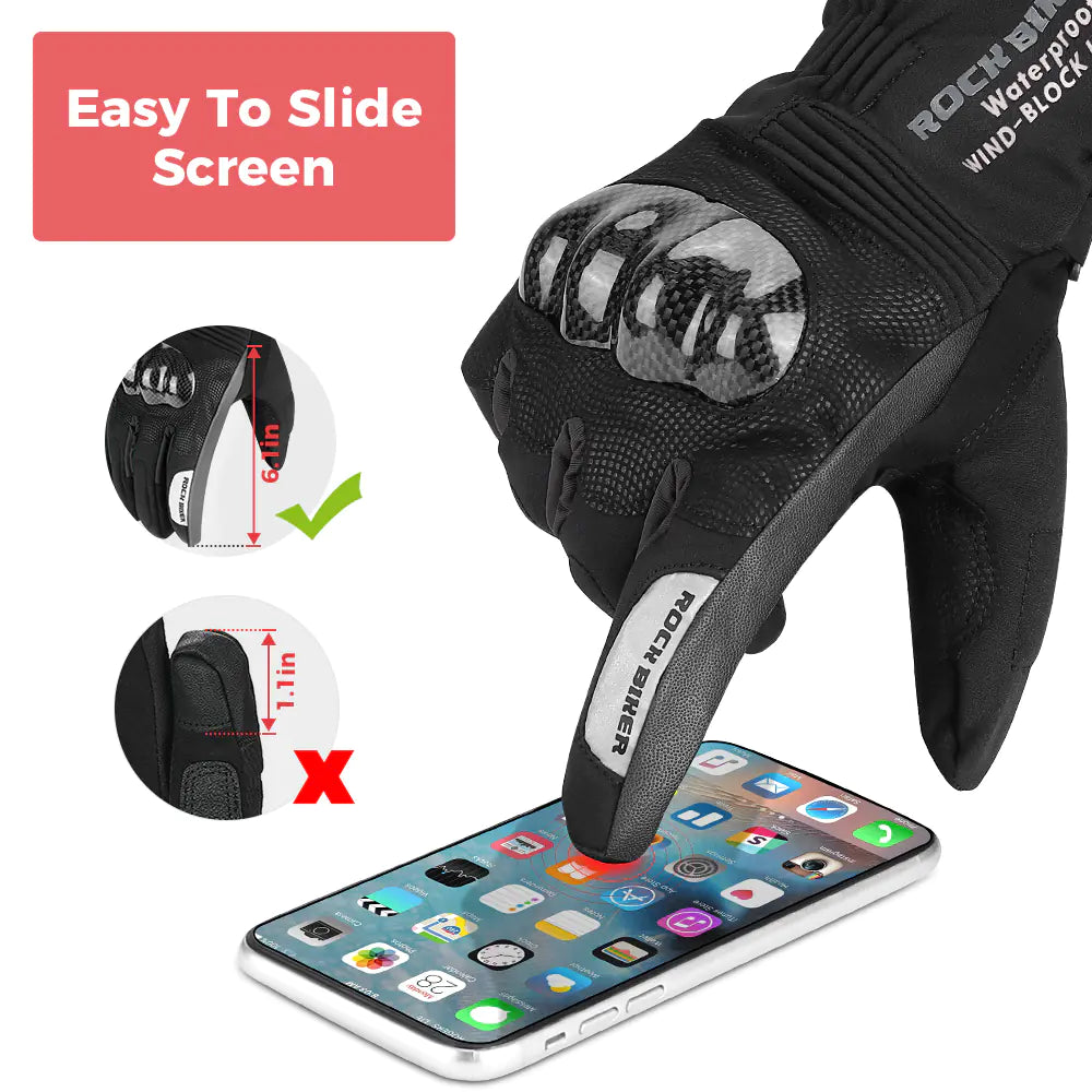 Winter Rock Motorcycle Gloves - Waterproof & Warm