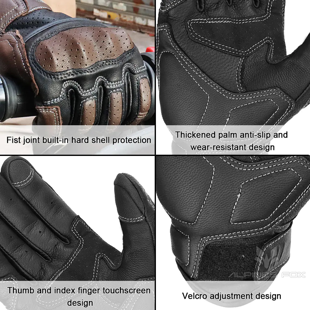Men's Summer Breathable Touchscreen Leather Riding Gloves